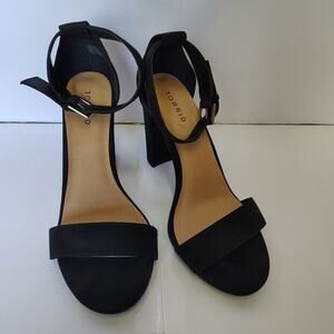 Torrid Women’s Black Cone Heel Sandal Pumps Single Strap 11 WW (wide) Style